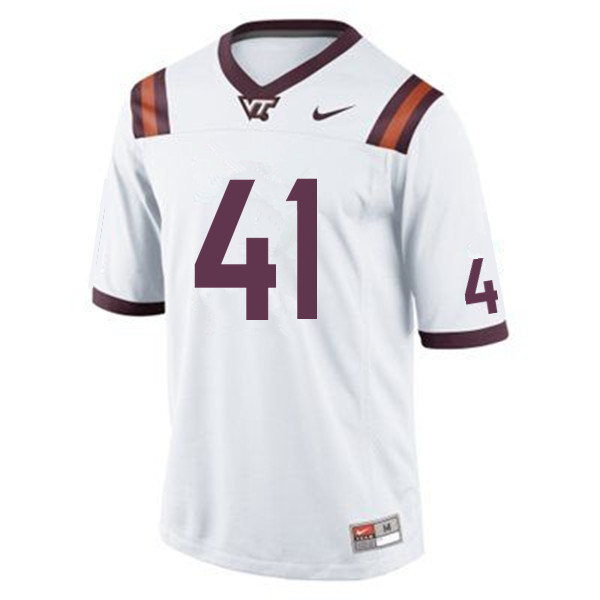 Men #41 Ty Eller Virginia Tech Hokies College Football Jerseys Sale-White